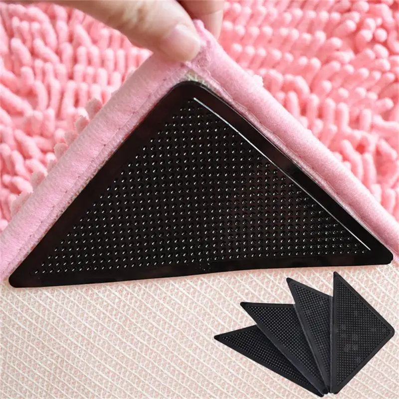 Carpet Anti Slip Sticker 8PCS Reusable Washable Carpet Patch Fixed Floor Rug Mat Tape Corners Pad