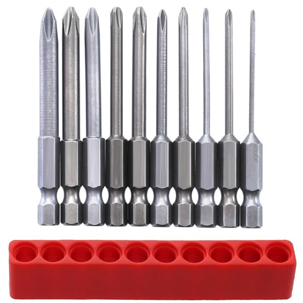 

10pcs 65mm Magnetic 1/4inch Hex Electric Cross Alloy Steel Screwdriver Bits With Holder PH00 PH0 PH1 PH2 Hand Tools