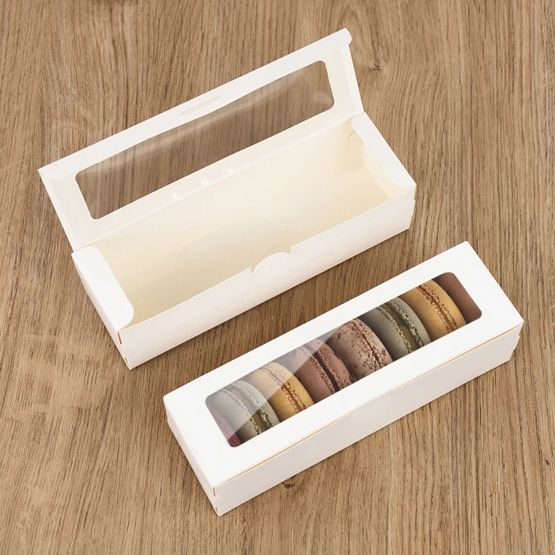 10-30Pcs Cookie Dessert Boxes Macaron Cake Bakery Box With Clear Window Wedding Birthday Party Favors Christmas Gift Packaging