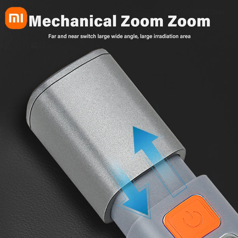 Portable LED Flashlight USB Rechargeable With Hook Zoomable Torch For XIAOMI Outdoor Camping Hiking Long-range Emergency Lantern
