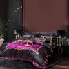 Luxury 800TC Brocade Jacquard  Black Purple Patchwork Embroidery Bedding Set Quilt Cover Bed Sheet Or Bedspread Pillow Shams 2