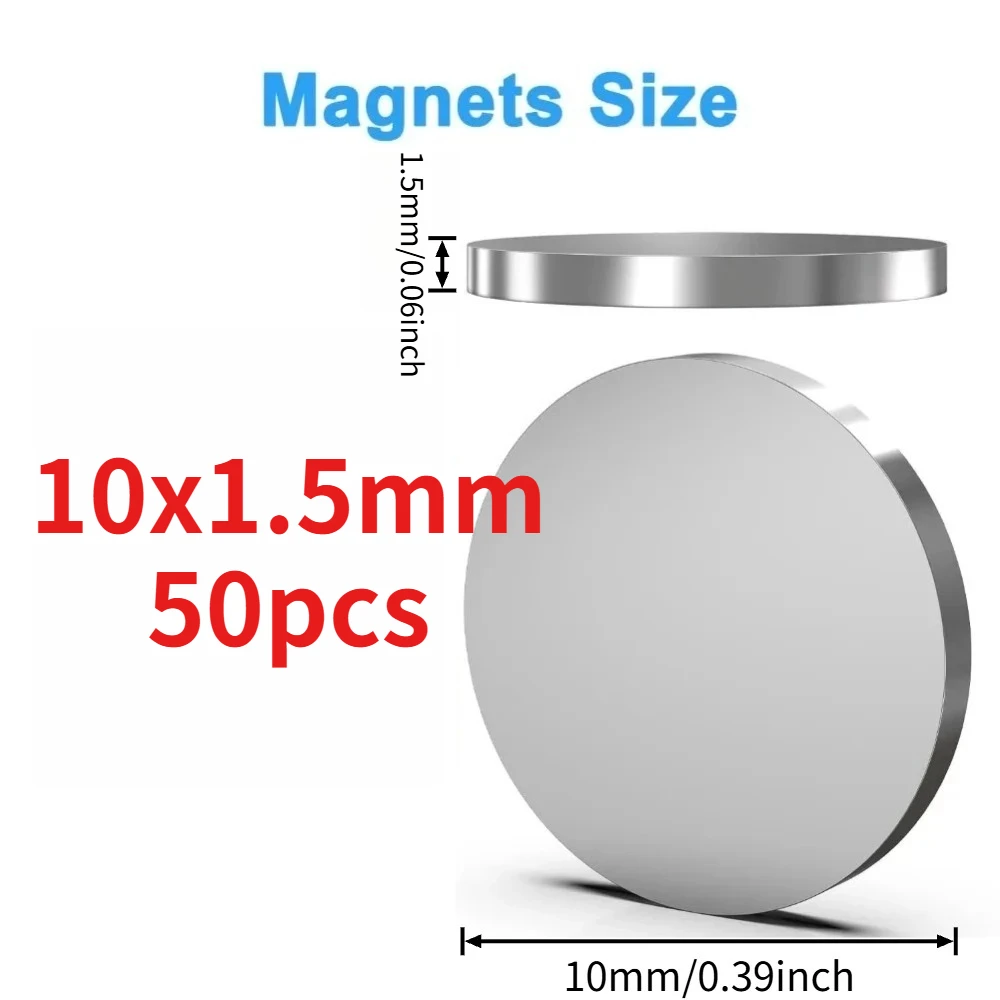 Compact Assorted-Size Round Disc Magnets for Handmade Projects and Home Use