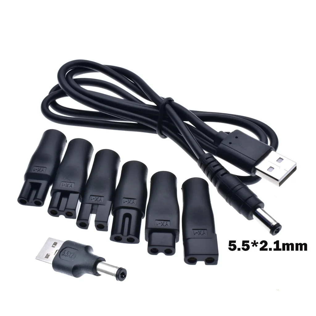 

8 Pcs Power Cord 5V Replacement Charger USB Adapter Suitable for All Kinds of Electric Hair Clippers