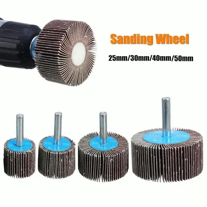 5 Dischi A Lamelle Abrasivi Grana 80 – Diametri 16-40 Mm, Gambo 6 Mm, Per Incisione E Lucidatura Su Metallo