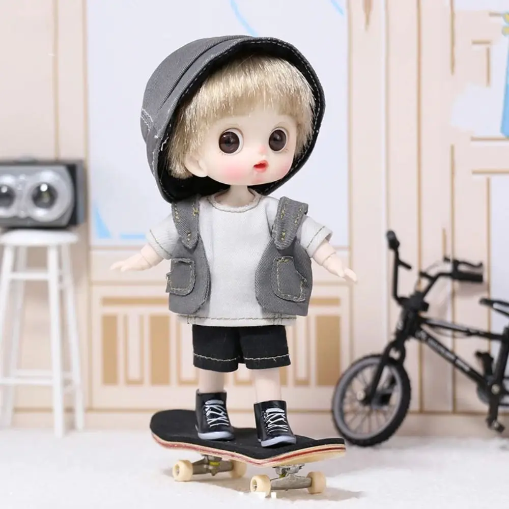 Movable Joints Ob11 Doll with Clothes Adjustable 14CM Obitsu 11 Clothes Dolls Kawaii Mini Ob11 Bjd Doll Girls 5
