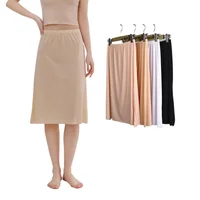 Jupe à bascule grande taille, demi-corps, robe d'été en soie glacée fine, taille haute, élastique, Anti-pénétration, doublure sous-jupe 1