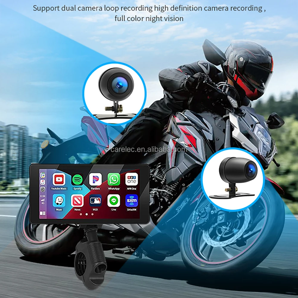 Wireless Android Auto Motorcycle 5.5 inch CarPlay Screen Waterproof Convenient Wireless Motorcycle GPS Carplay Navigator