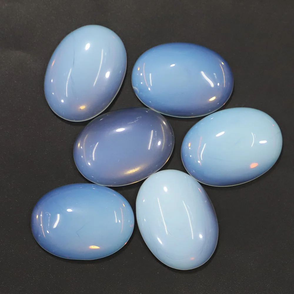 Free Shipping Natural Agate 40* 30mm Single Arc Oval Ring Face Ornaments Inset Bare Stone DIY Jewelry Making Wholesale 6Pcs/Lot