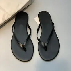 Women's Summer Flip Flops - Comfortable, Breathable, Lightweight Beach Casuals - 38 (Black)