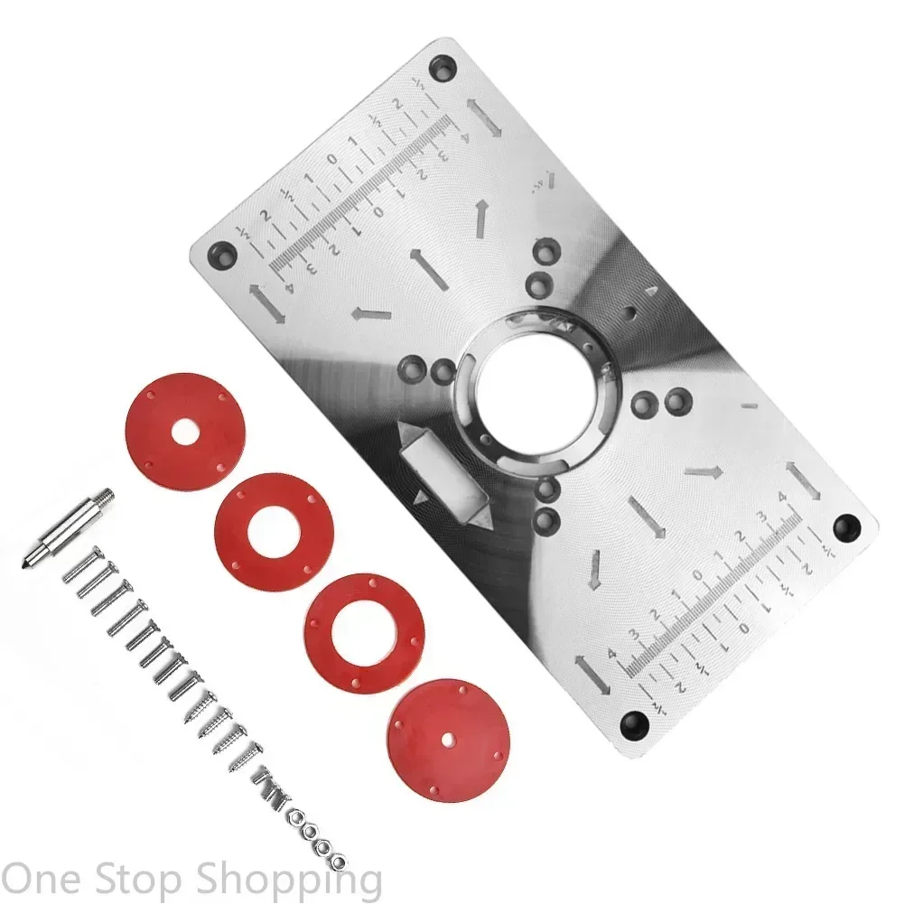 Multifunctional Aluminium Router Table Insert Plate router plate router insert plate for Electric Wood Milling Trimming Machine Woodworking Benches woodworking bench woodworking workbench