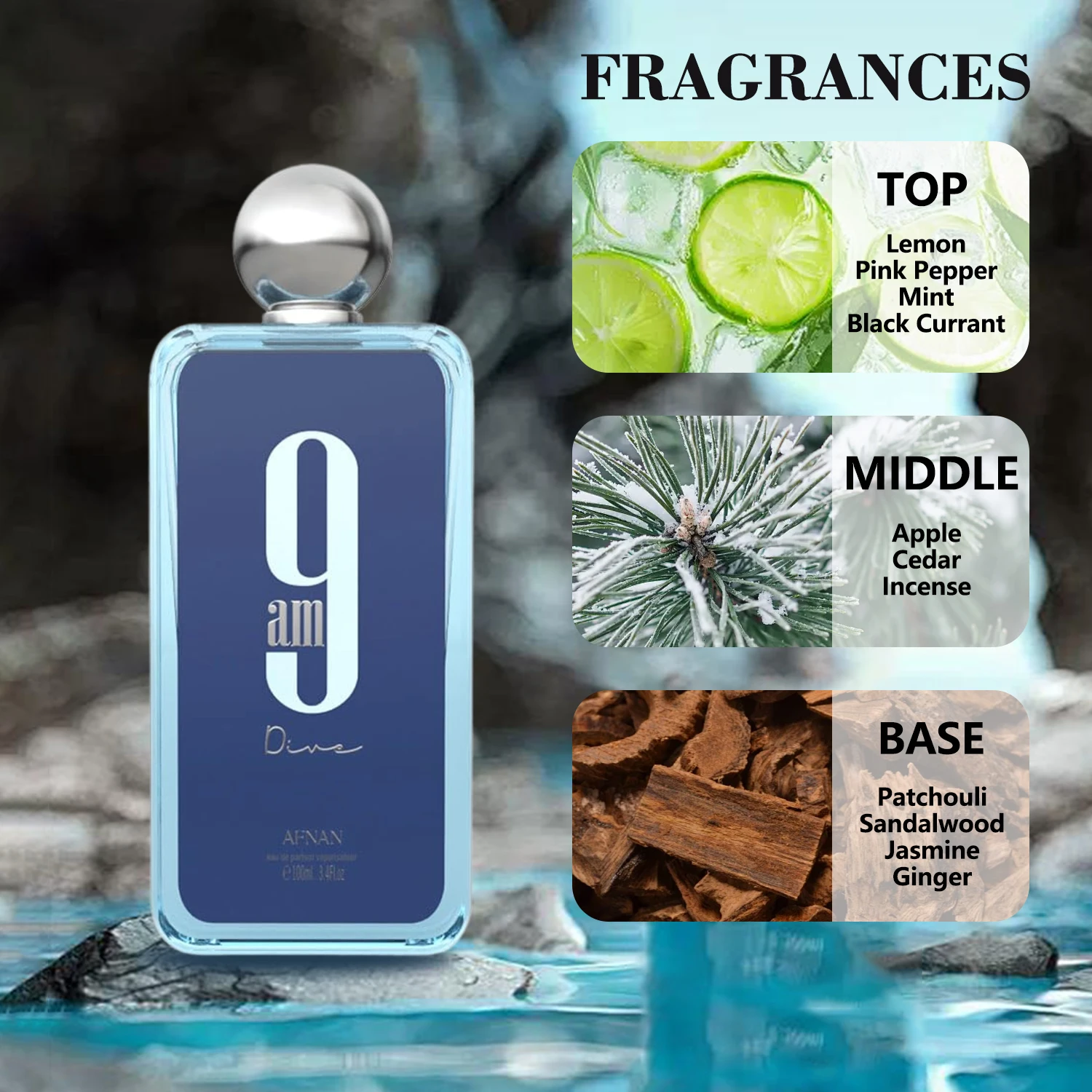 100ML Afnan 9 PM Rebel Unisex Eau De Parfum High Quality