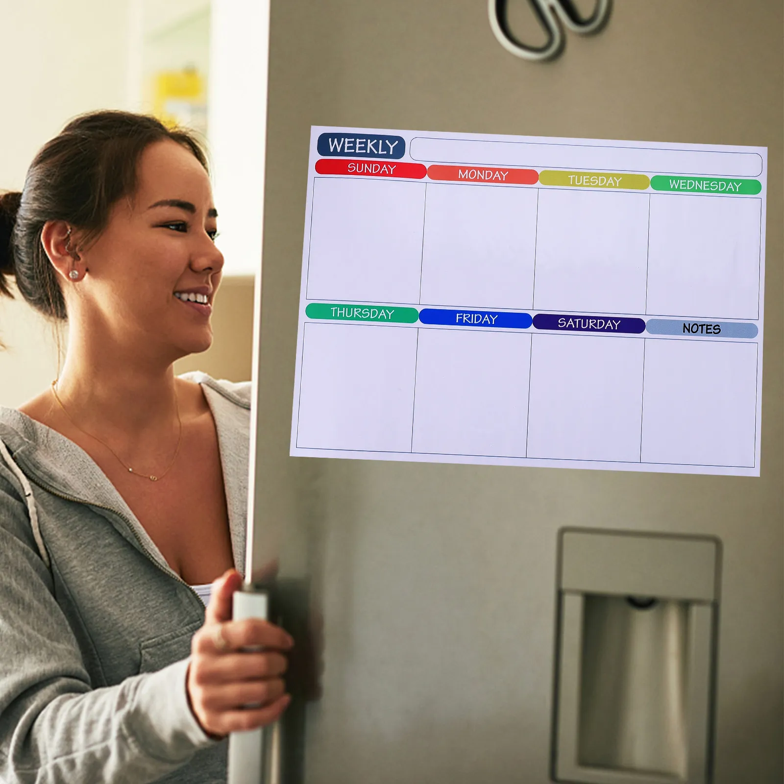 자석식 드라이 이레이즈 캘린더 소형 보드 알림용 재사용 가능 화이트보드 자석식 드라이 이레이즈 캘린더