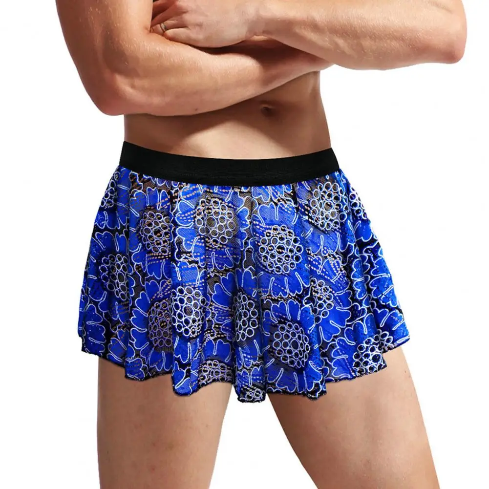 Unisex Pleated Elastic Waist Mini Skirt