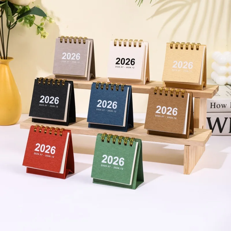 Desk Calendar English Mini Simple Small Pocket Portable Daily Memo Calendar Planner Desktop Decor Office Stationery