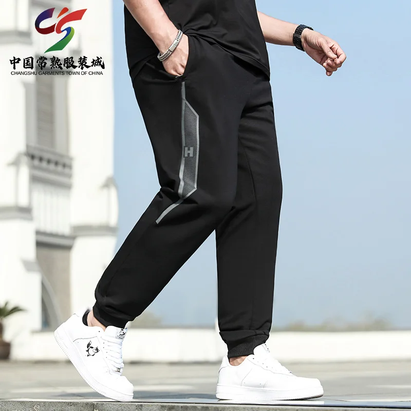 

2023 Changshu Baishenghu Plus Size Men's Trousers Loose Joggers Man Casual Oversize Elastic Waist Pants