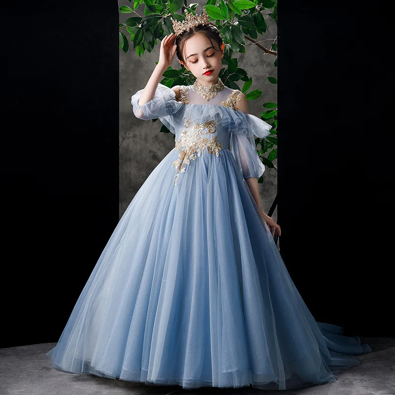 

Kids Prom Dresses Girls Elegant Bridesmaids Ball Gowns Teenagers Evening Party Formal Dress Girl Graduation Prom Clothes