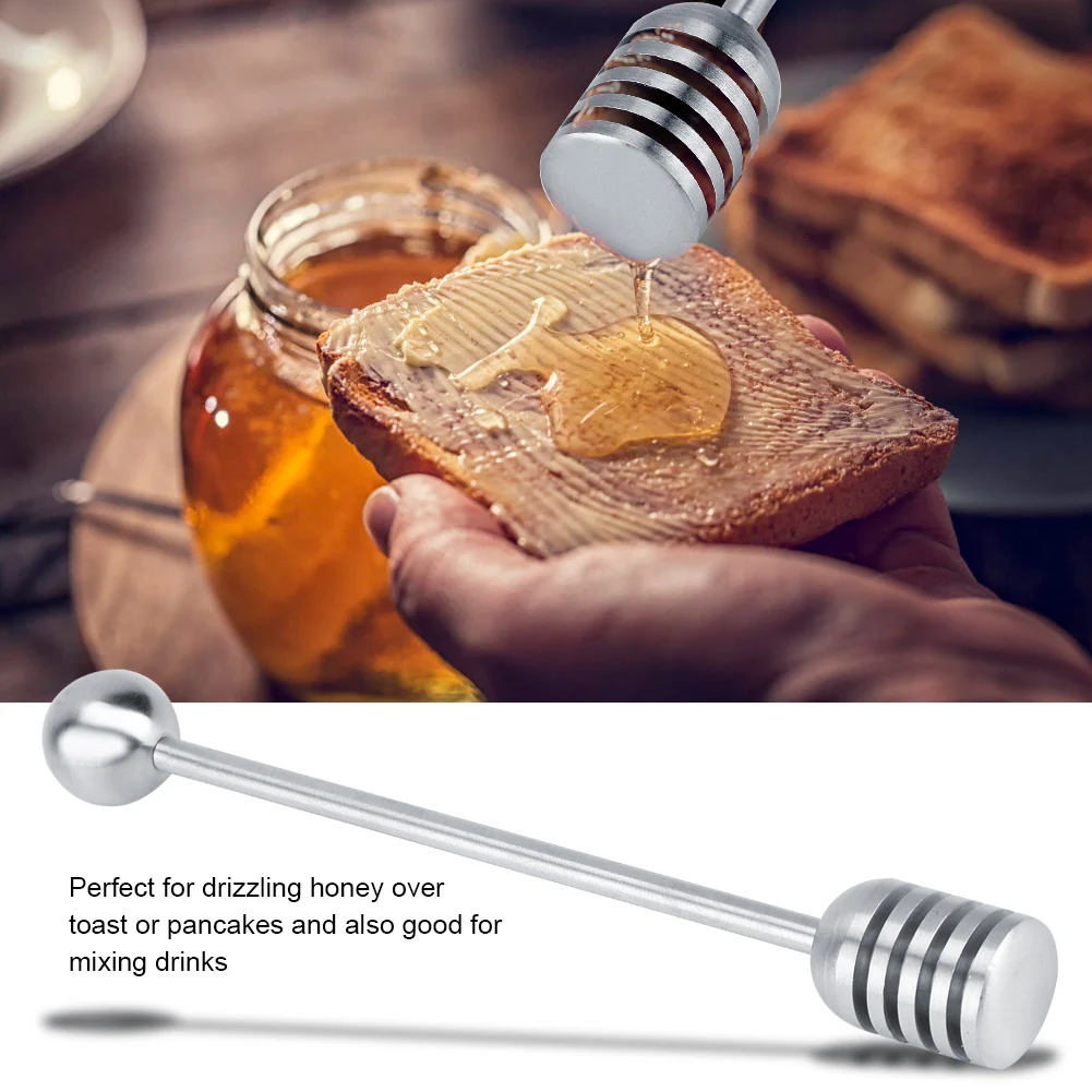 Honey Stick Spoon Solid 304 Stainless Steel Honey Dipper Drizzler Stirrer Spoon Mixing Stick Tool stainless steel spoon stainless steel fork spoon set stainless steel spoon set glass honey dipper sticks