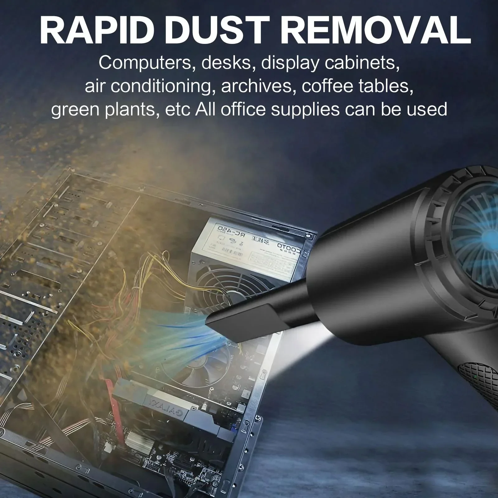 6000mAh Rechargeable Compressed Air Duster Electric Air Blower with LED Light 3 Gear Speed Up to 51000RPM