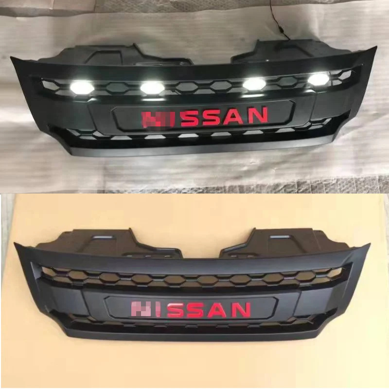 For Nissan NP300 2015 2018 NAVARA Car Front Bumper Grilles Glass Black