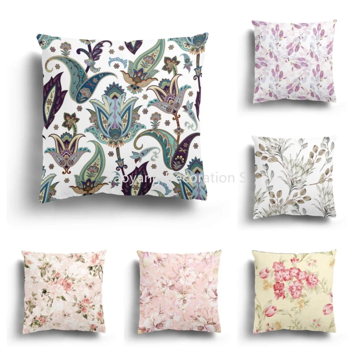 

Small Flowers Series Pillow Living Room Sofa Cushion Cushion Pillowcase Square Pillow Home Decoration Moda