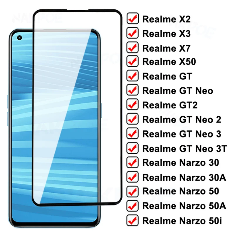 9d Full Tempered Glass Screen Protector For Realme Series Mobiles_voghion.com