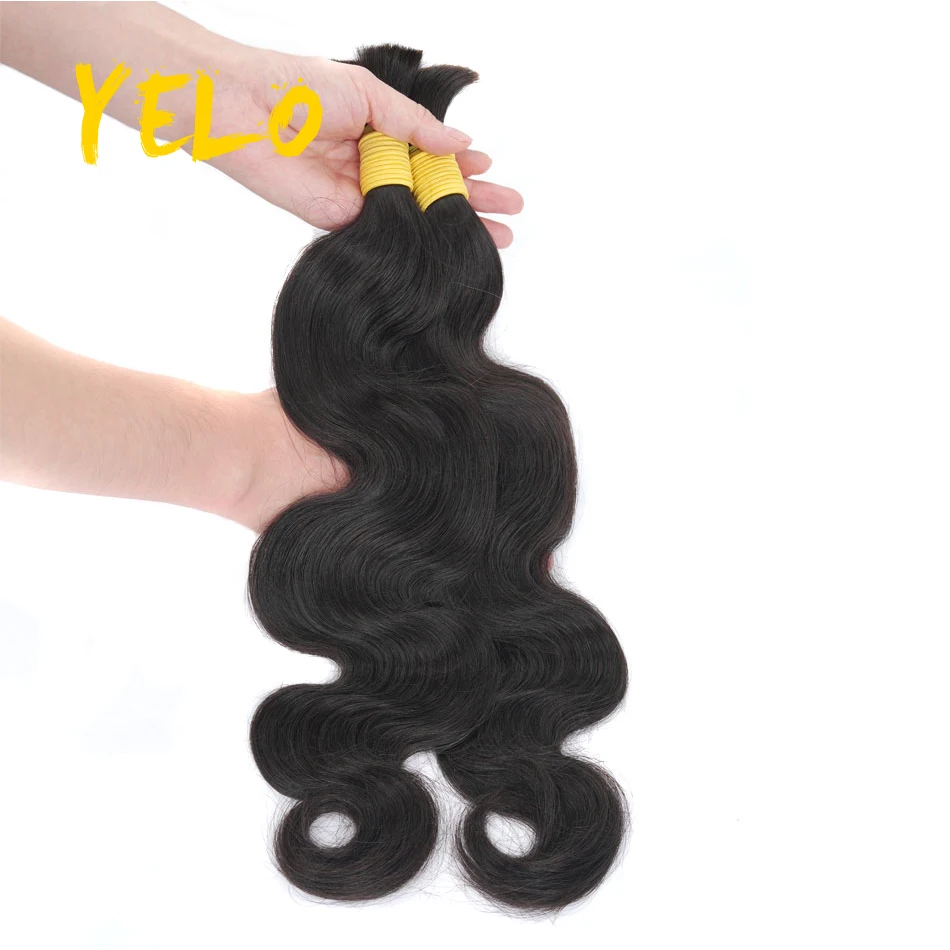 Body Wave Bulk Human Hair For Braiding Brazilian Natural Shades Hair Extensions No Weft Remy Human Weaving 1Pc 14-28 Inch