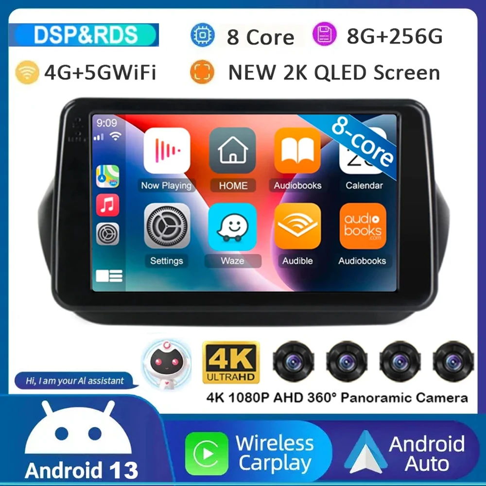 Android 13 Carplay Autoradio Per Fiat Fiorino Qubo Per Citroen Nemo Per Peugeot Bipper 2008-2017 Lettore Video Multimediale Stereo