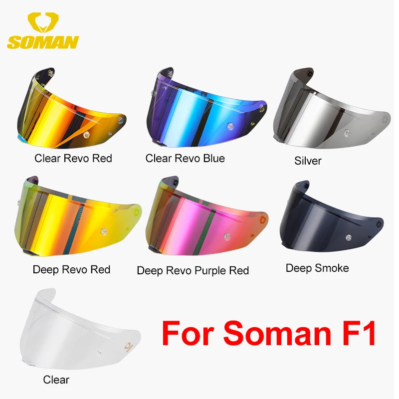 SomanF1HelmetVisorLensWindproofRainUvSunShieldScreenGlasses