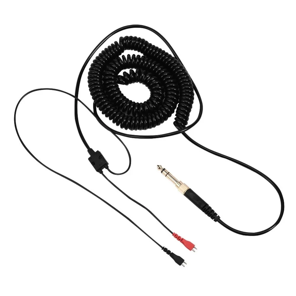 6.35mm Replacement Spring Coiled Cable Extension Cord for Sennheiser HD25 25-1 25-C 25-13 II SP 222 224 230 Headphones