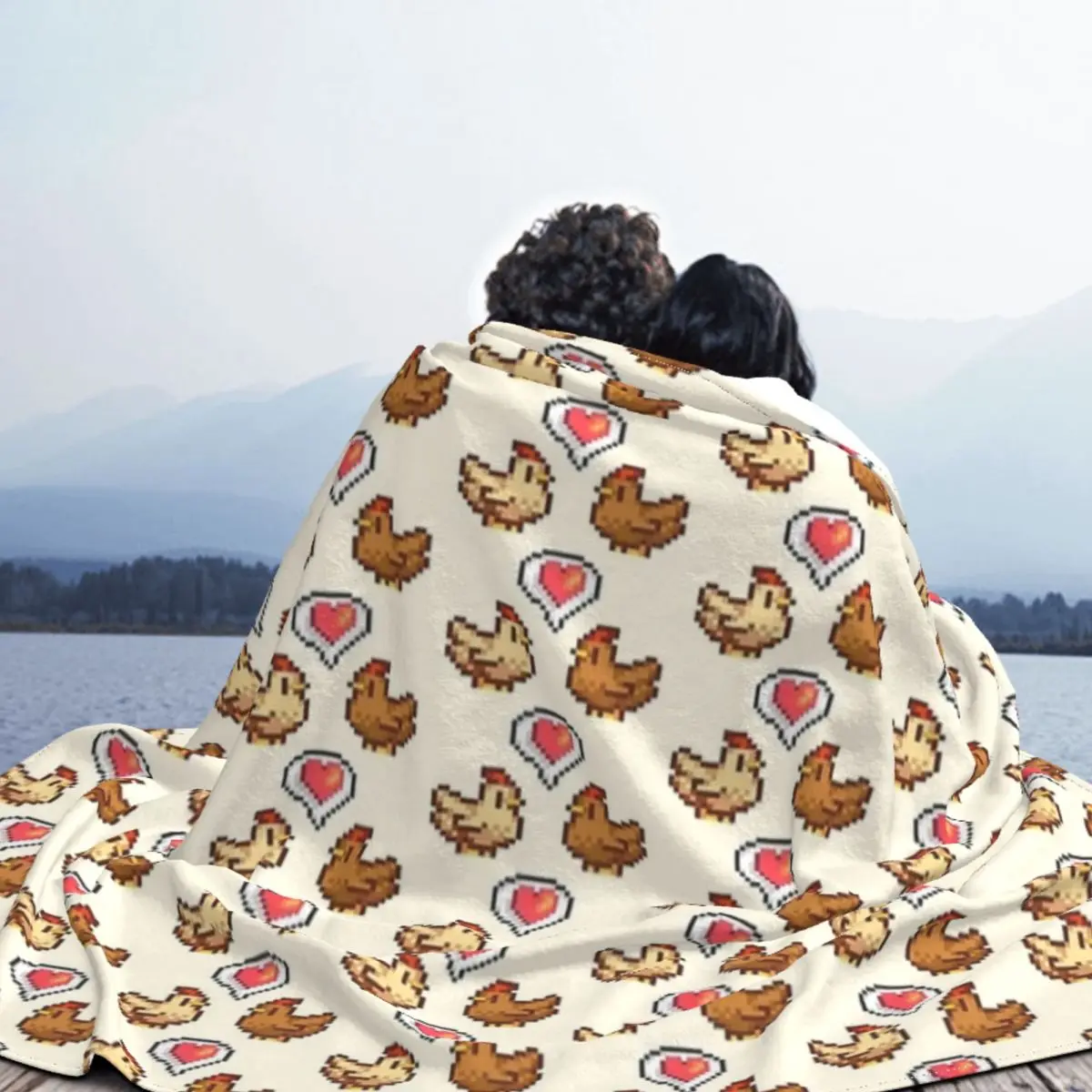 Stardew Valley Chicken Love Blanket Fleece Spring Autumn Portable Soft Throw Blanket for Bed Outdoor Bedding Throws 4