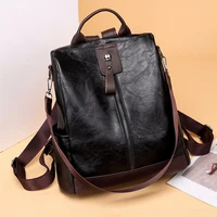 Female Backpack Multifunction PU Leather School Bag Women Shoulder Bag Travel Back Pack Mochila Feminina - Image 2