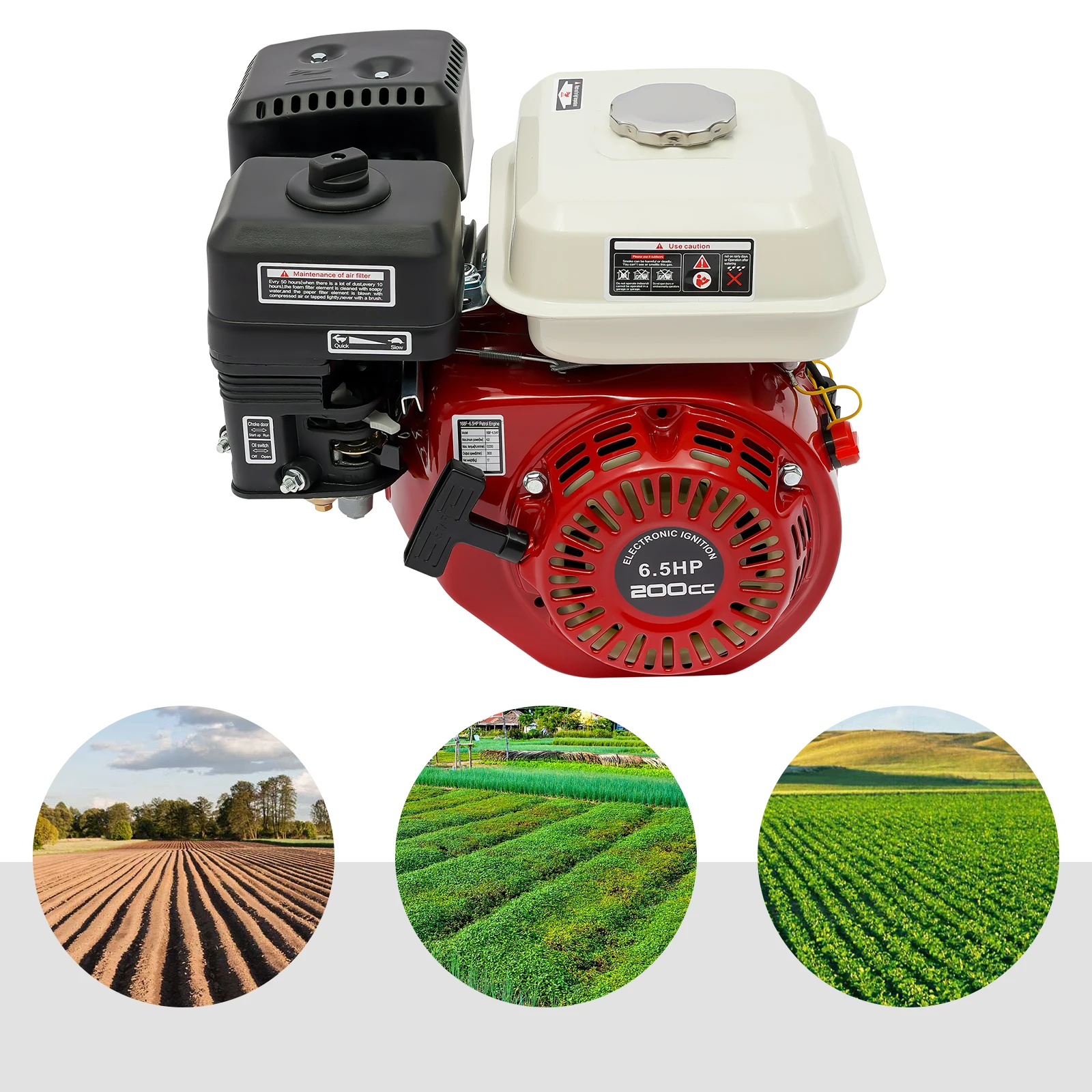 200CC/212CC Gasoline Engine 4-stroke Air Cooled Petrol Engine Single Cylinder for Generator Water Pump Lawn Mower