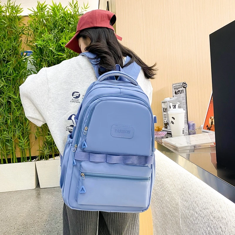 Teenage Girls Multi Pockets New Kawaii Backpack New Fashion High School Girls Backpack School Bags Waterproof College Backpack