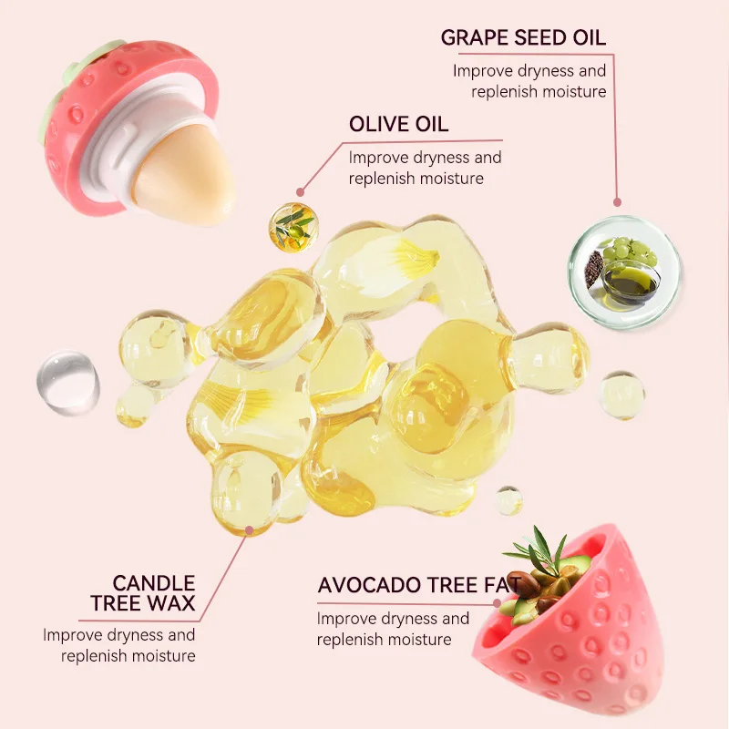 Shiji Strawberry Temperature-Changing Lip Balm — Intense Hydration, Protects and Softens Lips, Perfect for Students 5