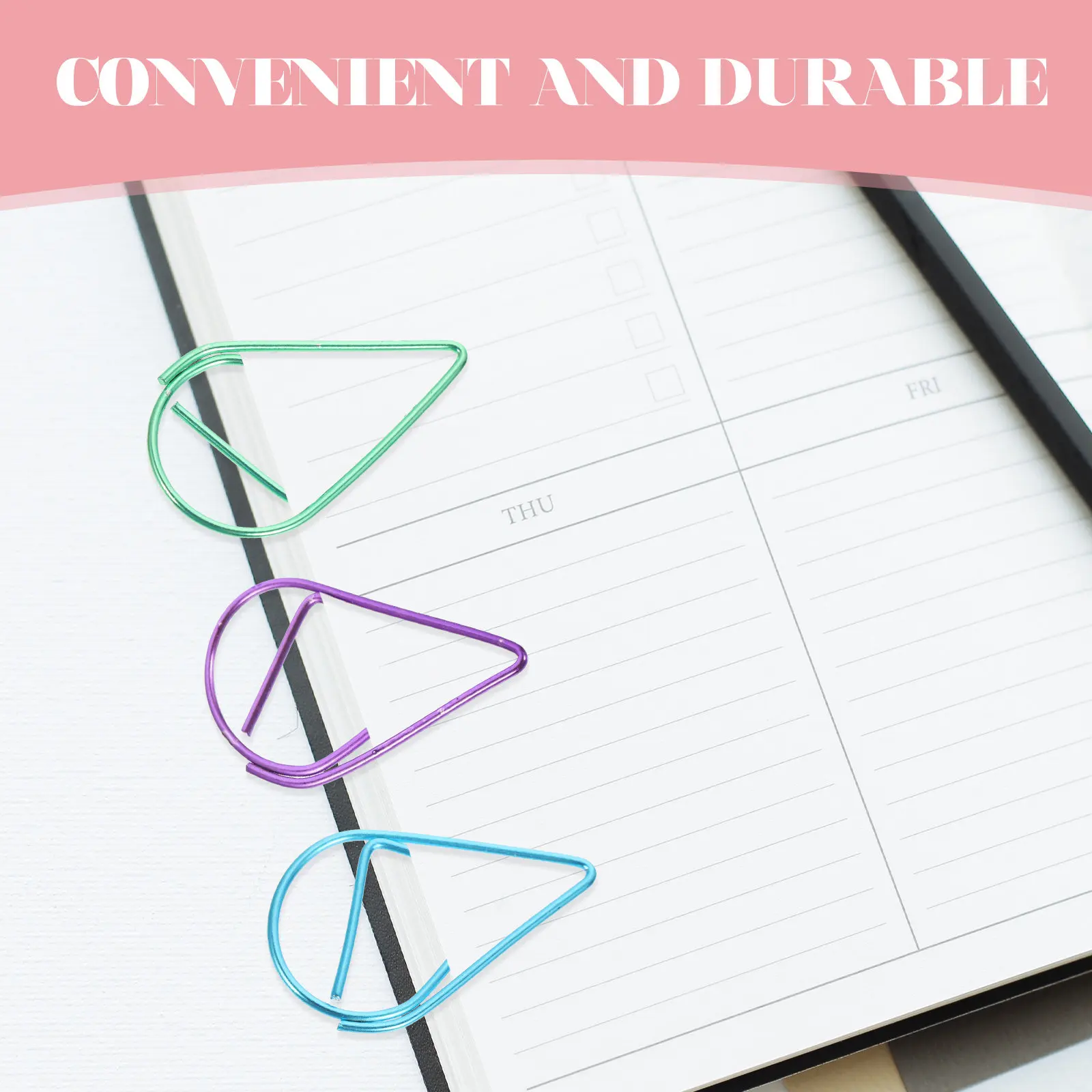 50Pcs 금속 드롭 모양 클립 문서 파일 사진을위한 강력한 클램핑 포스 숙제 학교 사무용품 종이 클립