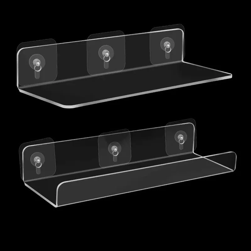 Acrylic Storage Rack Wall Panel No Need To Drill Holes, Bathroom, Bathroom, Kitchen Storage Rack, Organic Glass Strong Sticker 3