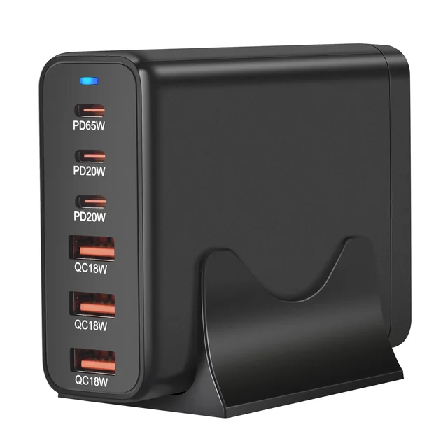 120W GAN Multi USB Charging Station 6 Port Hub Type C Charger PD Fast Charging Station Smart charger For iPhone Samsung Xiaom 2