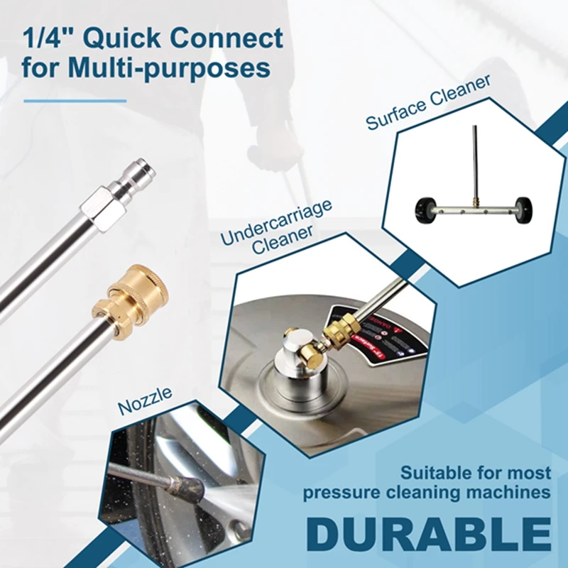 Pressure Washer Extension Rod 17-Inch Stainless Steel 1/4 Inch Quick-Connect Electric Washer Nozzle 3
