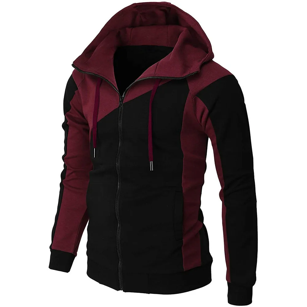 Men Hoodies Fashion Men Zippered Pocket Drawstring Sport Hoodies Sweatshirt Jacket Top Boy Sweatshirt