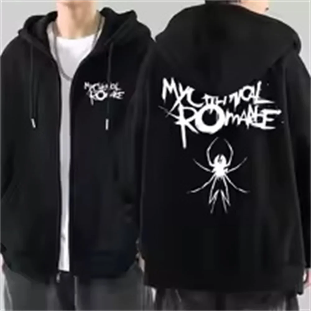 Men Fashion Hoodies Jacket Coats My Chemical Romance Mcr Dead Zipper Hoodie Top Loose Black Parade Punk Emo Zip Up Sweatshirt 5
