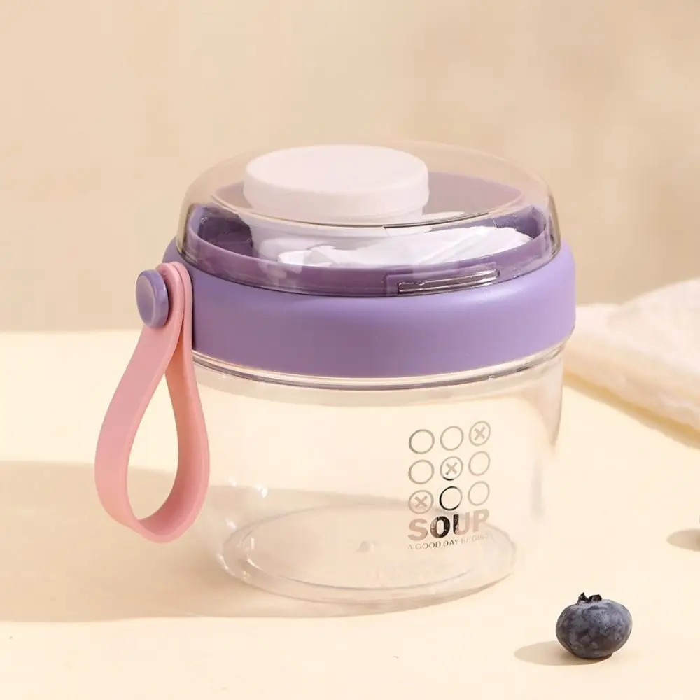 재사용 가능한 650ml 요구르트 컵 식품 보관용 휴대용 샐러드 용기 스푼 포함 ..