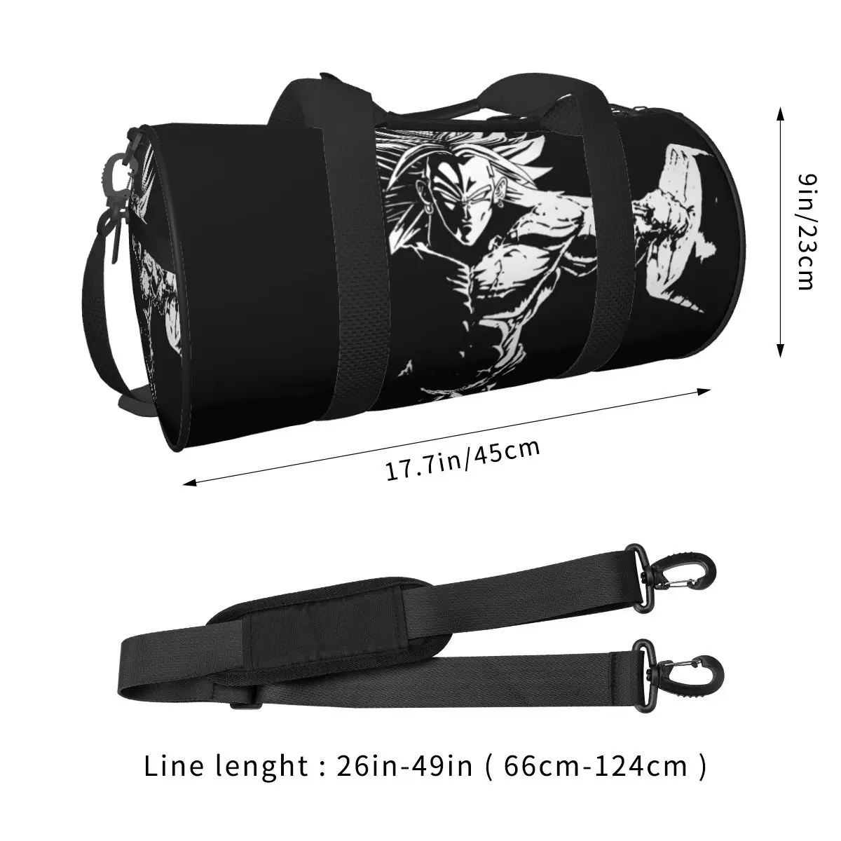 Anime Gym Motivational Sports Bags Funny Luggage Gym Bag with Shoes Cute Handbags Men's Design Waterproof Fitness Bag