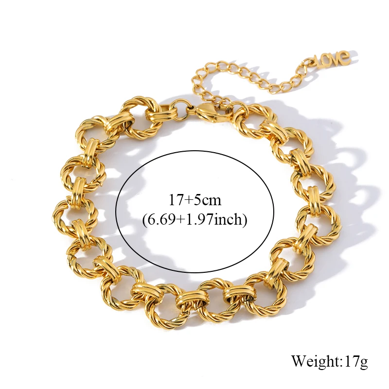 GANPUP 316L Edelstahl Gold Farbe Armbänder Armreif für Frauen Hip Hop Dicke Kette 18K Überzogene Punk Mode Schmuck Neue – Detail 14