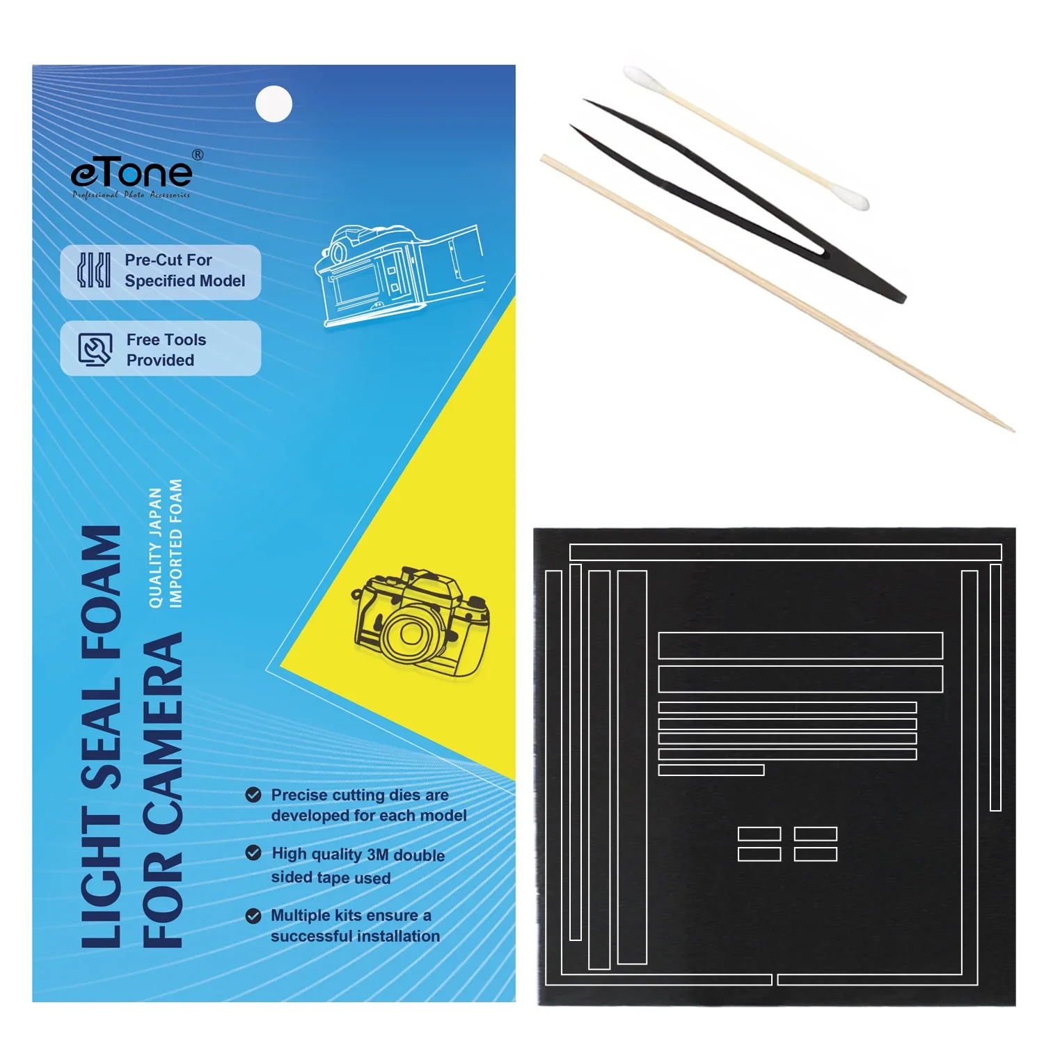 eTone Pre-cut Light Seal Foam Sponge Replacement Repair Kits for Mamiya M645/M645 J/M645 1000S Camera Accessories