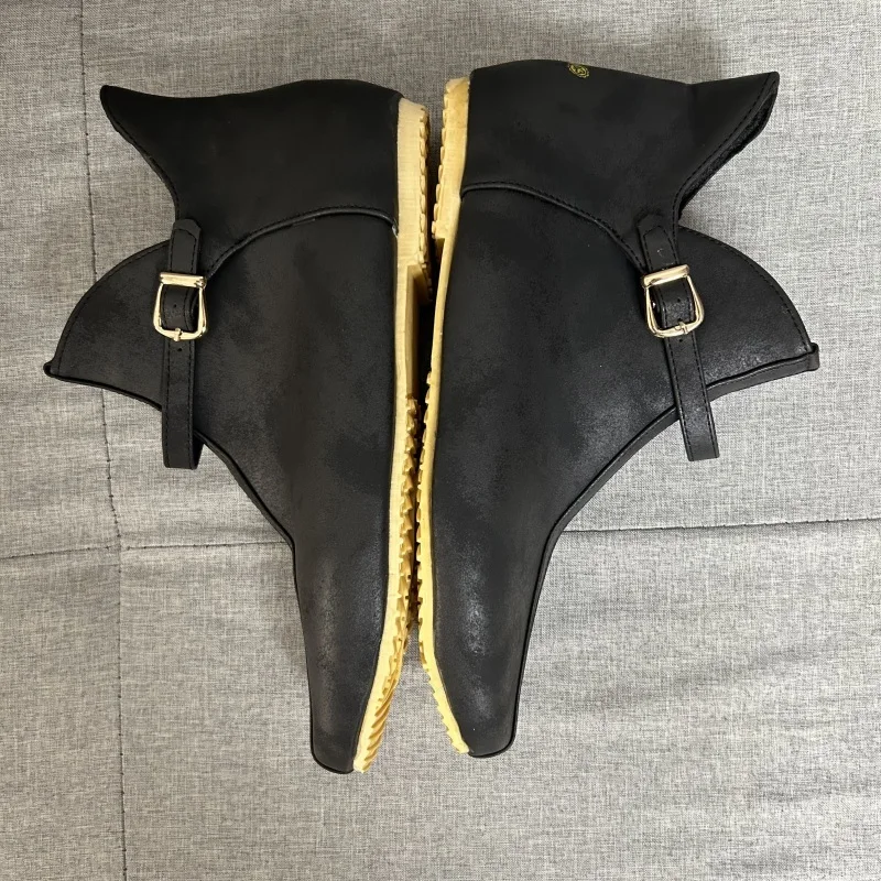 Bottes Médiévales Homme Viking - Cuir PU Rétro - Pour Cosplay, LARP, Festival - Taille 37 à 48
