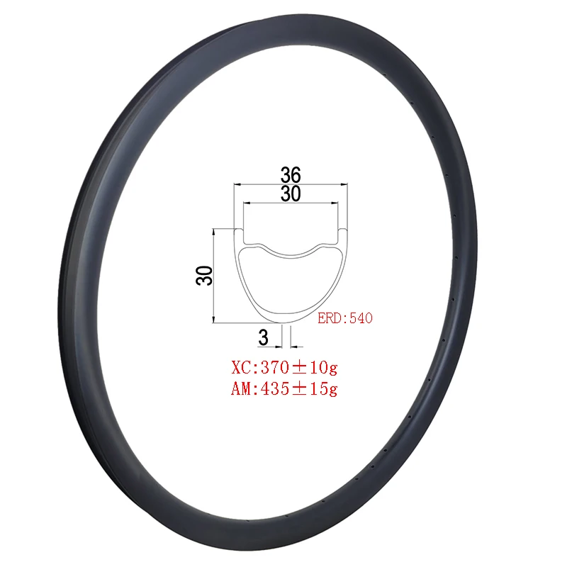 29er or 27.5er MTB XC AM ENDURO 30mm deep 36mm wide tapeless hookless carbon rim Asymmetric Symmetric 24H 28H 32H bicycle wheels carbon bike wheelset bike wheelset carbon wheelset