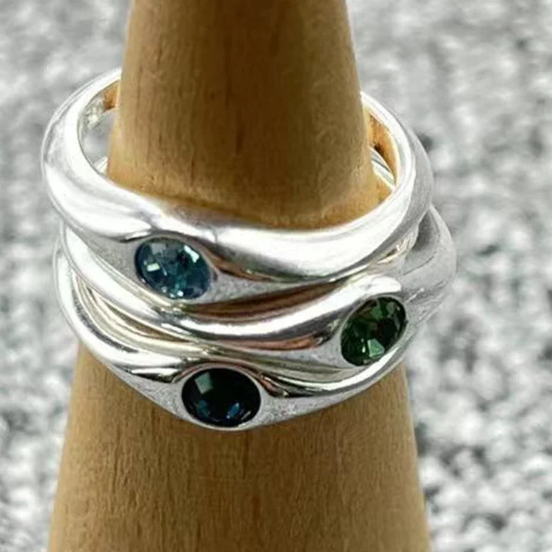

2023 New UNOde50 Exquisite Fashion Electroplating 925 Tricolor Gems Women's Romantic Holiday Jewelry Gifts