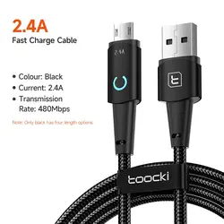 Enhanced USB to Lightning & Type C LED Fast Charging Cable - Available in 1m & 2m - 2m (Micro Black)