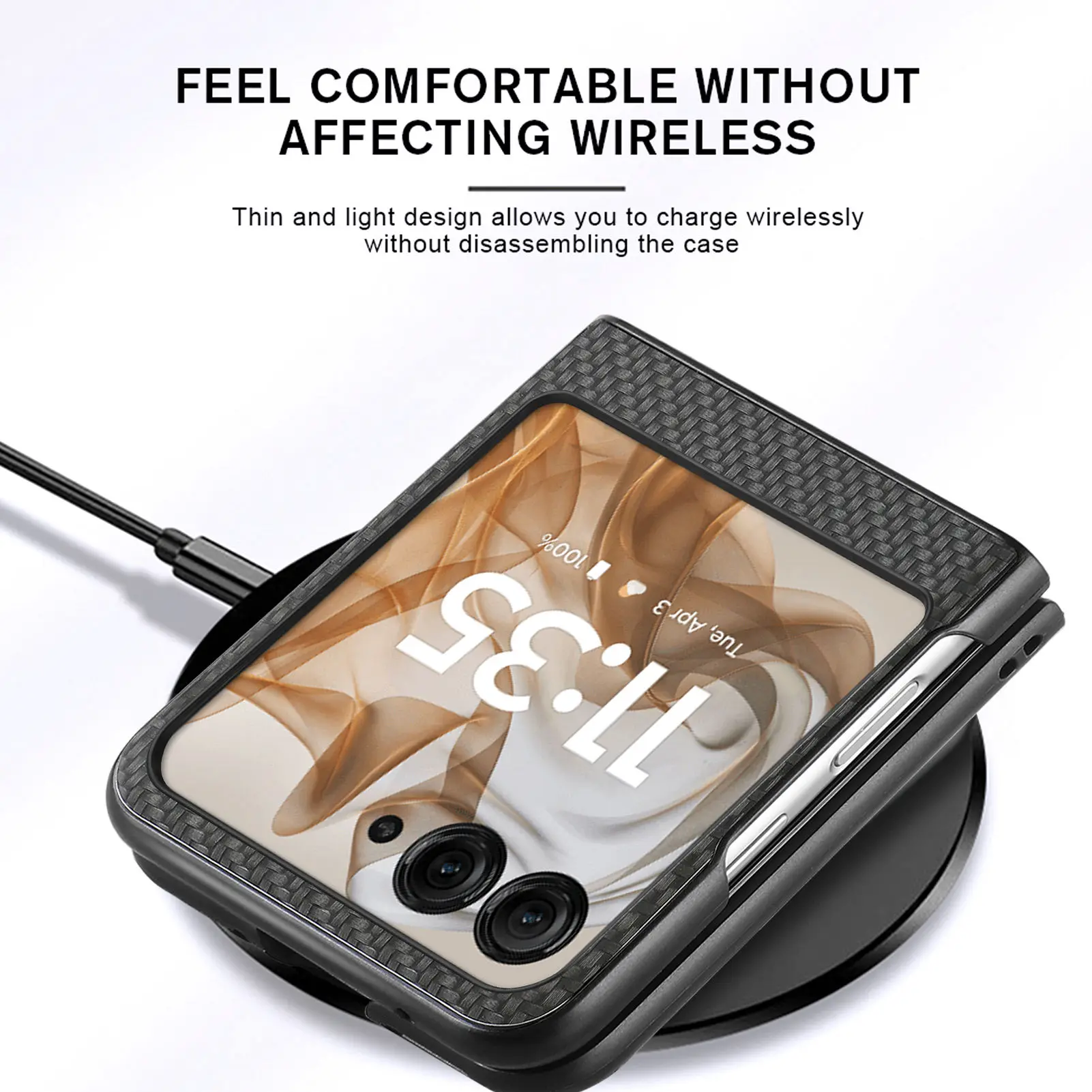 Sleek Carbon Fiber Texture Folding Case - Fashion Edition