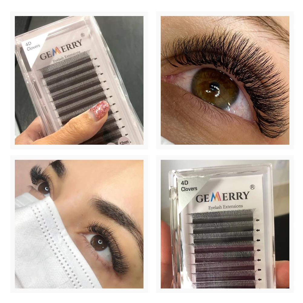 10 pcs/lot GEMERRY 4D W-Shaped Eyelashes Extension 4D Cilios W Automatic Premade Volume Fans Professional Makeup Tools Wholesale 6